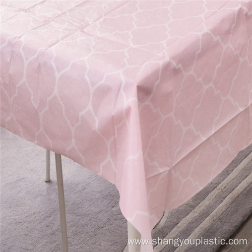 Custom coloring PEVA tablecloths with flannel backing